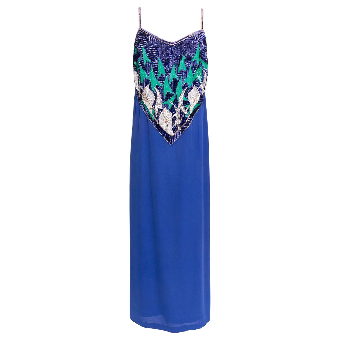 Pierre Balmain Haute Couture Viscose Embroidered Dress For Sale