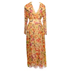 Ted Lapidus Haute Couture Wrap Chiffon Dress, Size 36FR