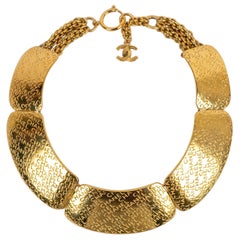 Chanel Gegliederte vergoldete Halskette