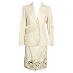 Conjunto Dior de Piel de Cordero Blanco roto