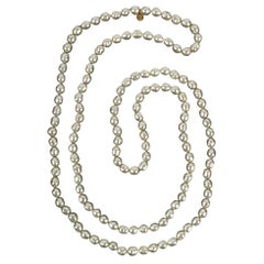 Chanel Pearl Necklace in Light Gray