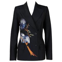 Vintage ALEXANDER McQUEEN S/S 1998 GIVENCHY Embroidered Birds Blazer Jacket Size 44
