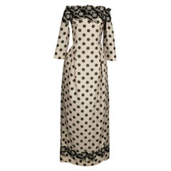 Vintage Christian Dior Haute Couture White Canvas with Dots Dress