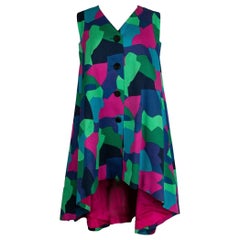 Yves Saint Laurent Asymmetrical Printed Cotton Dress Spring, 1992