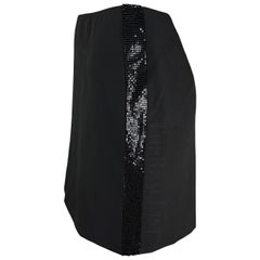 2000s Gianni Versace by Donatella Black Oroton Metal Trim Y2K Mini Skirt