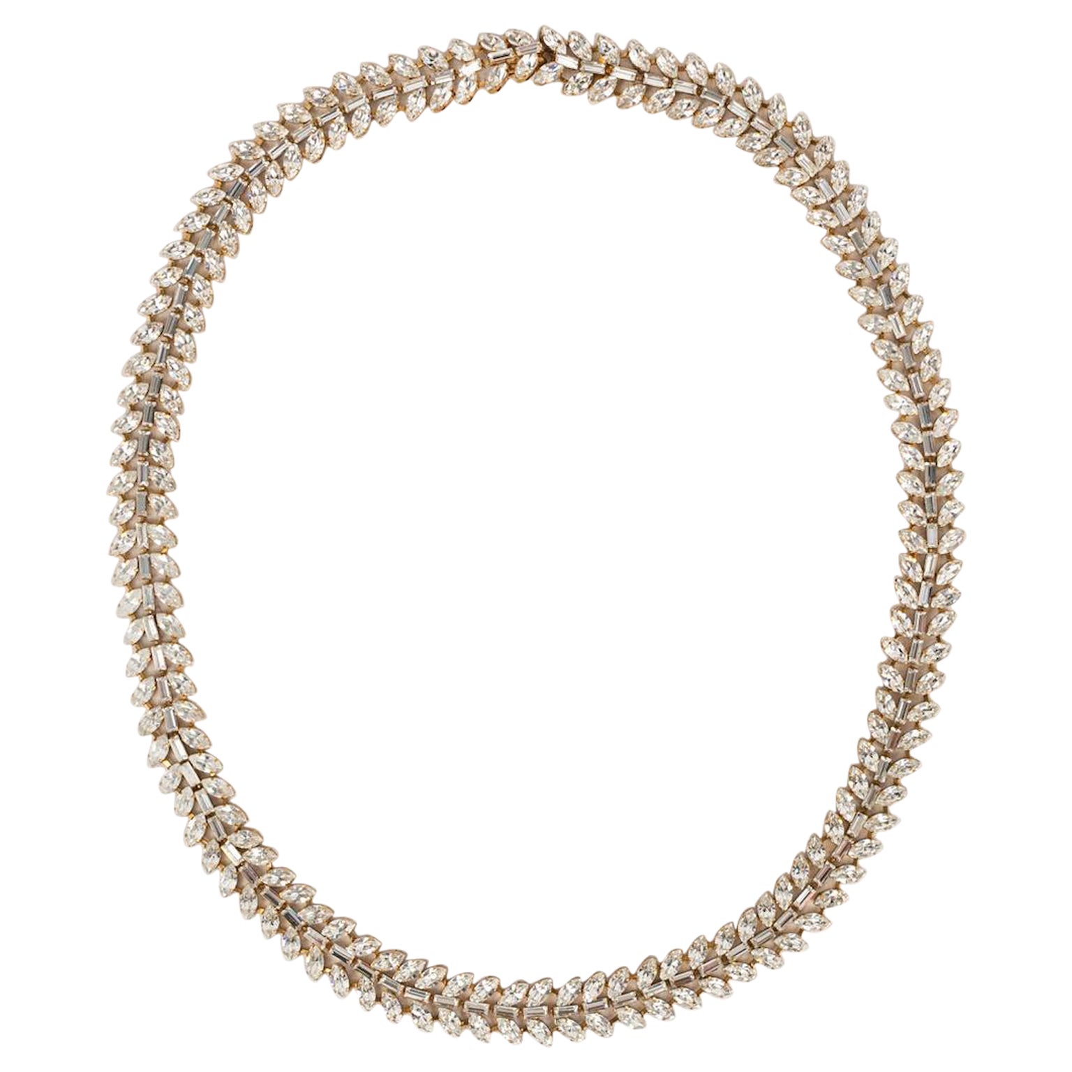 Yves Saint Laurent Golden Metal Necklace For Sale