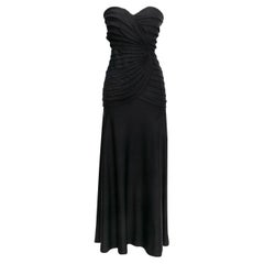 Loris Azzaro bustier Long Silk Jersey Dress, Size 36FR