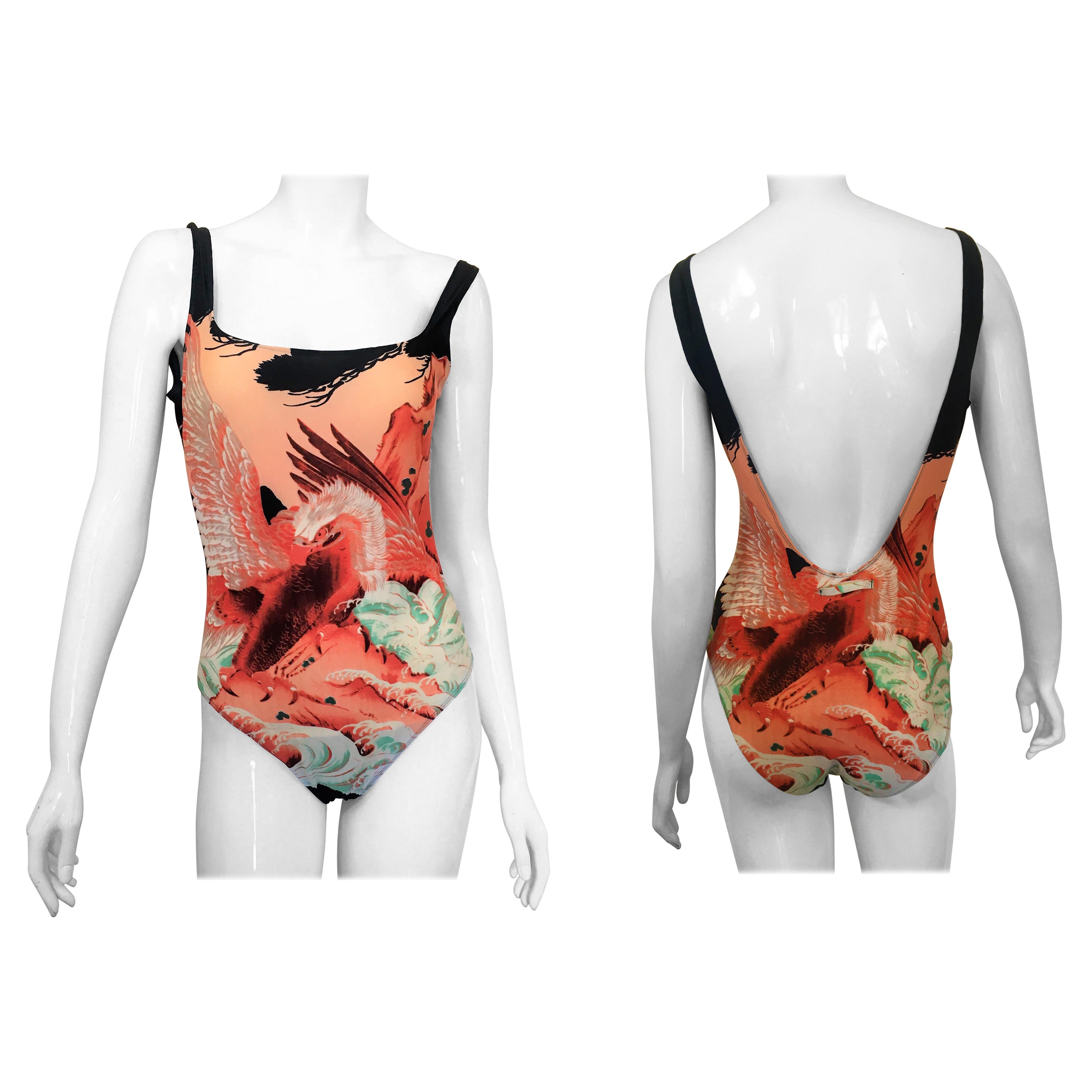Jean Paul Gaultier Eagle Koi Fish Kendall Jenner Bikini One Piece Body  Swimsuit For Sale at 1stDibs