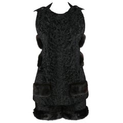 Couture BLUMS CHICAGO 1930er 1940er Jahre Top und Shorts Outfit aus persischen Lamm und Nerzpelz OOAK