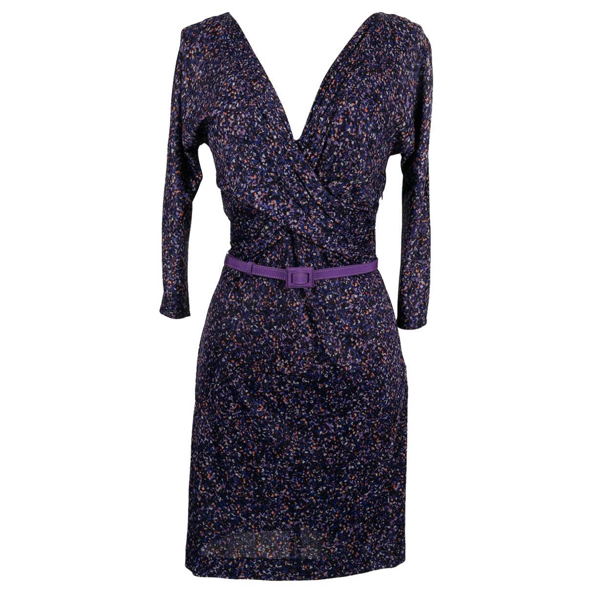 Christian Dior Purple Jersey Dress, Size 38FR For Sale