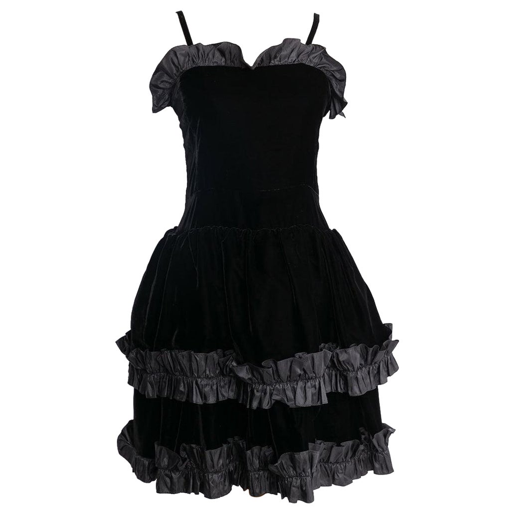 Yves Saint Laurent Velvet Dress, Size 36FR For Sale