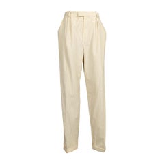Yves Saint Laurent Off White Corduroy Pants, Size 36FR
