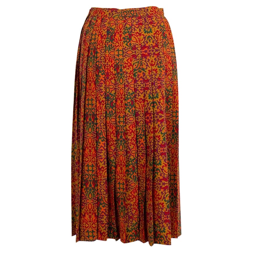Yves Saint Laurent Multicolored Pleated Skirt For Sale