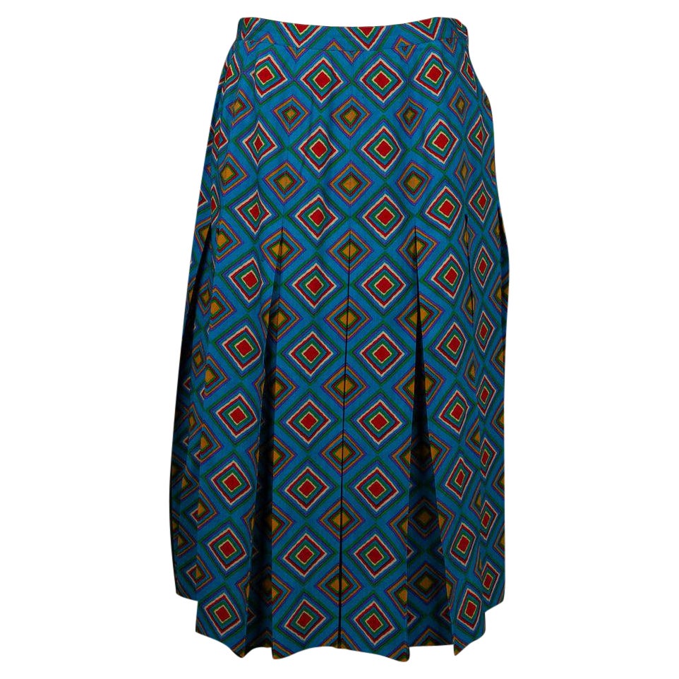 Yves Saint Laurent Multicolor Patterns Skirt, Size 42FR For Sale
