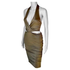 Gucci F/S 2005 Rückenfreies Bodycon-Minikleid mit tiefem Ausschnitt