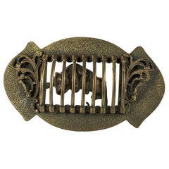 Antique Victorian Caged Tiger Sash Pin