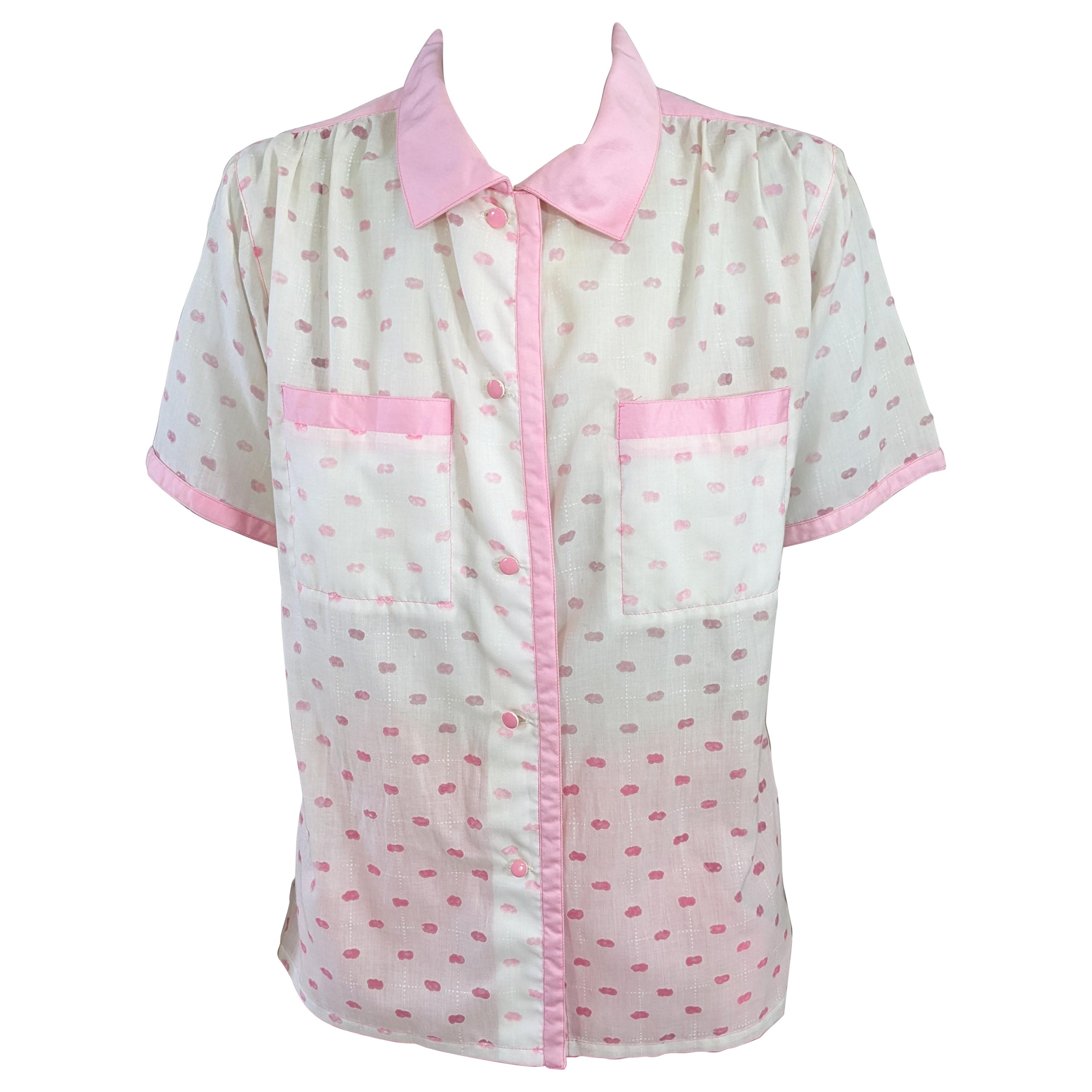 Courreges Pink Cloud Voided Blouse For Sale