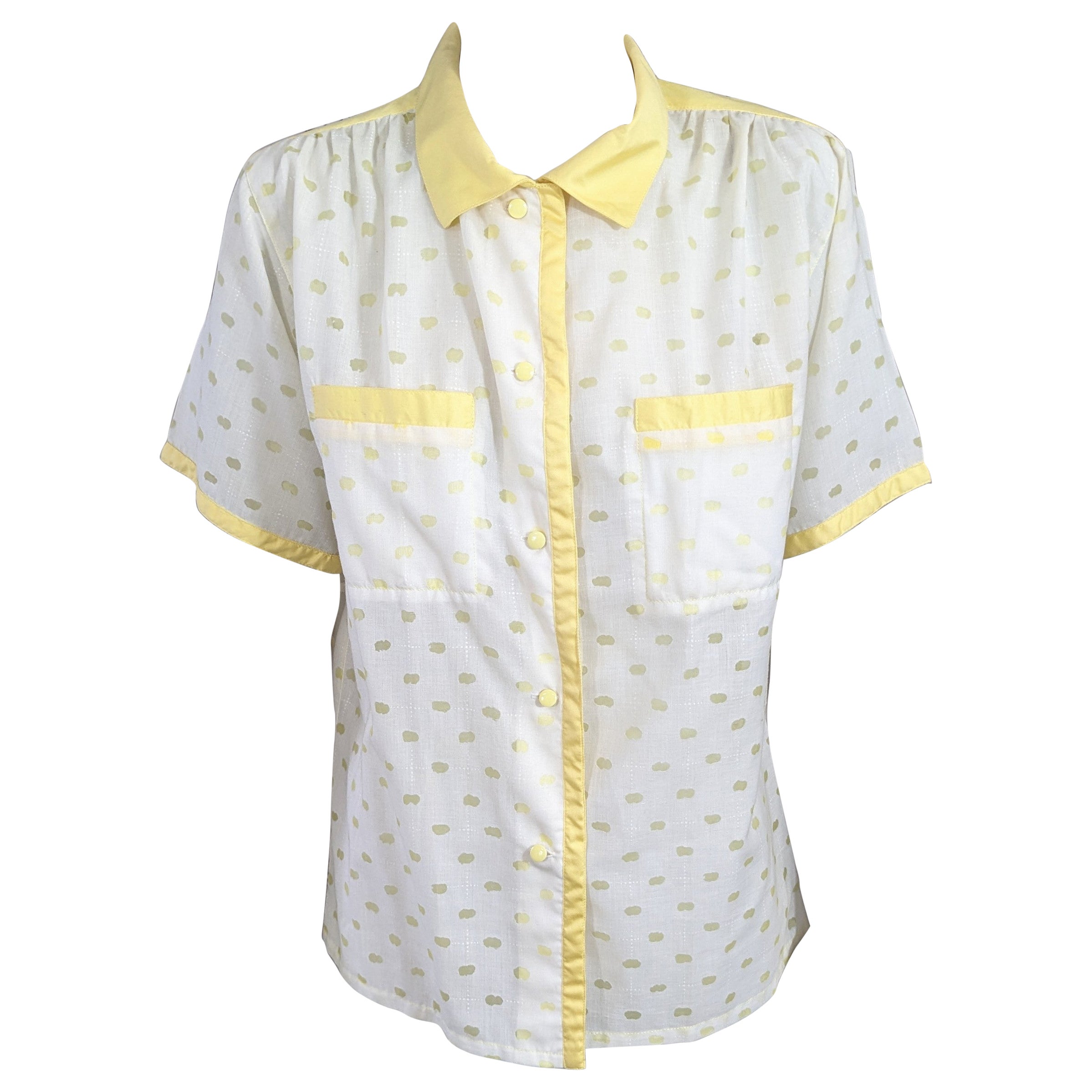 Andre Courreges Yellow Cloud Voided Blouse For Sale