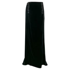 Jean-Louis Scherrer Velvet Long Skirt, Size 38FR