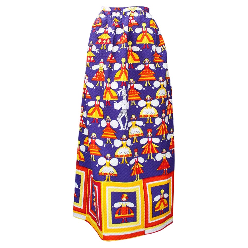 Lanvin Long Cotton Skirt, Size 36FR For Sale