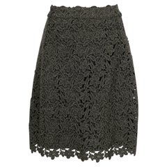 Dolce & Gabbana Grey wool knitted skirt, Size 44 IT