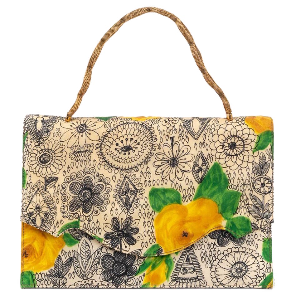 Saks Fifth Avenue Floral Pattern Bag, 1960s For Sale