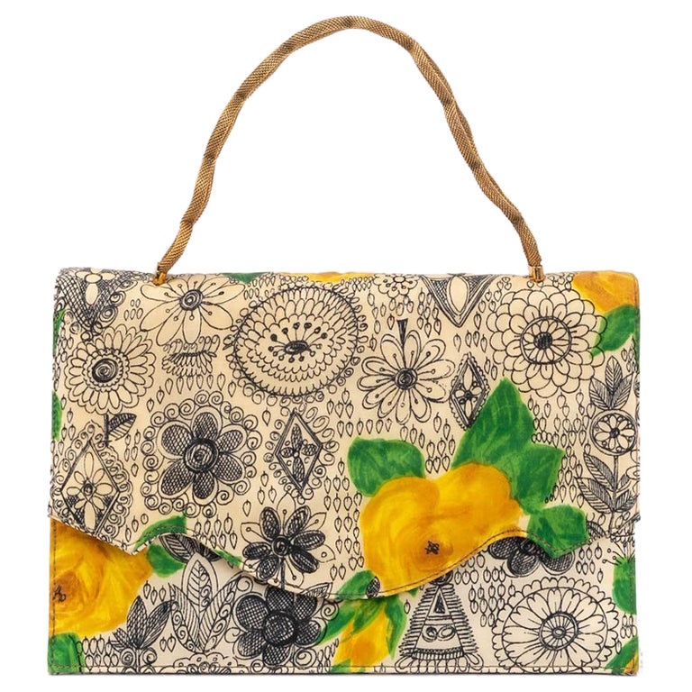 Saks Fifth Avenue Floral Pattern Bag, 1960s For Sale at 1stDibs