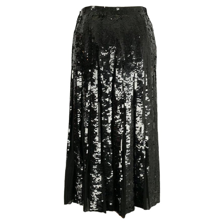 Louis Féraud Sequin Black Skirt Size 40FR, 1980s For Sale