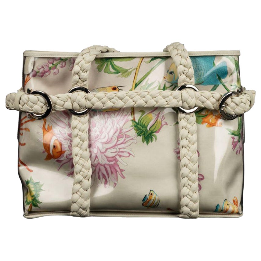Ferragamo Printed Silk Duffel Bag For Sale