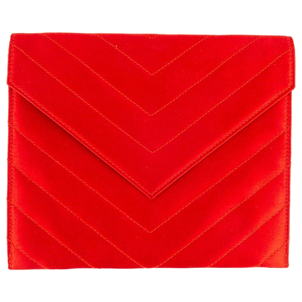 Yves Saint Laurent Quilted Satin Clutch For Sale