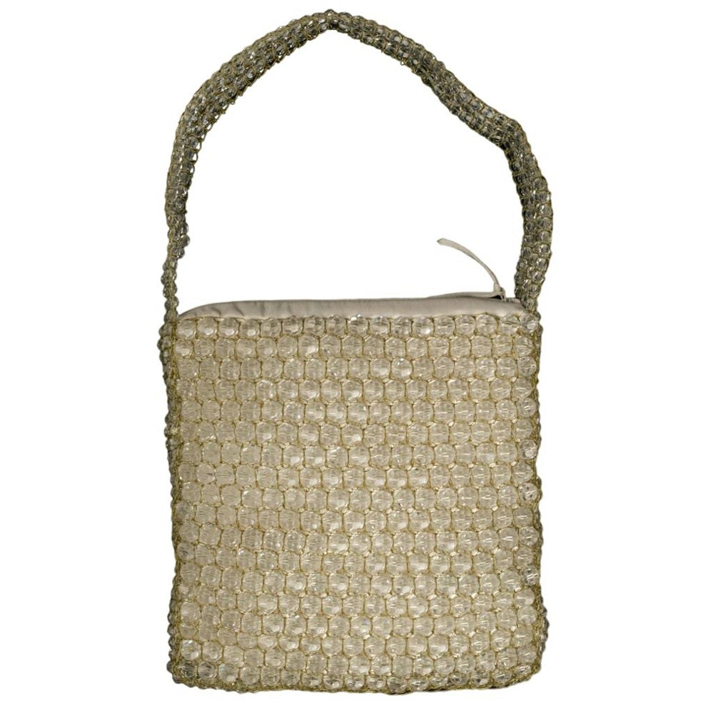 Daniel Swarovski Evening Bag with Pearls and Silk For Sale