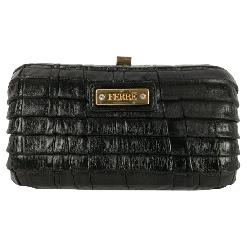 Gianfranco Ferré Evening Leather Bag Clutch For Sale
