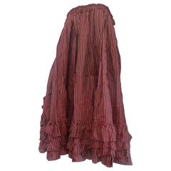 1970s Jean Paul Gaultier Bordeaux long skirt