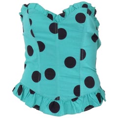 Fiorucci light green black pois corset