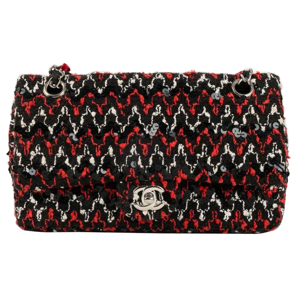 Chanel Timeless Tweed and Sequin Bag in Red, Black and White, 2009/2010