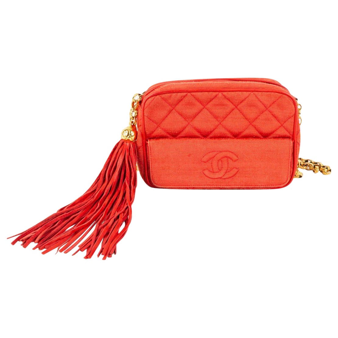CHANEL, Bags, Auth Chanel Matelasse Womens Leather Chain Shoulder Bag Red  Color