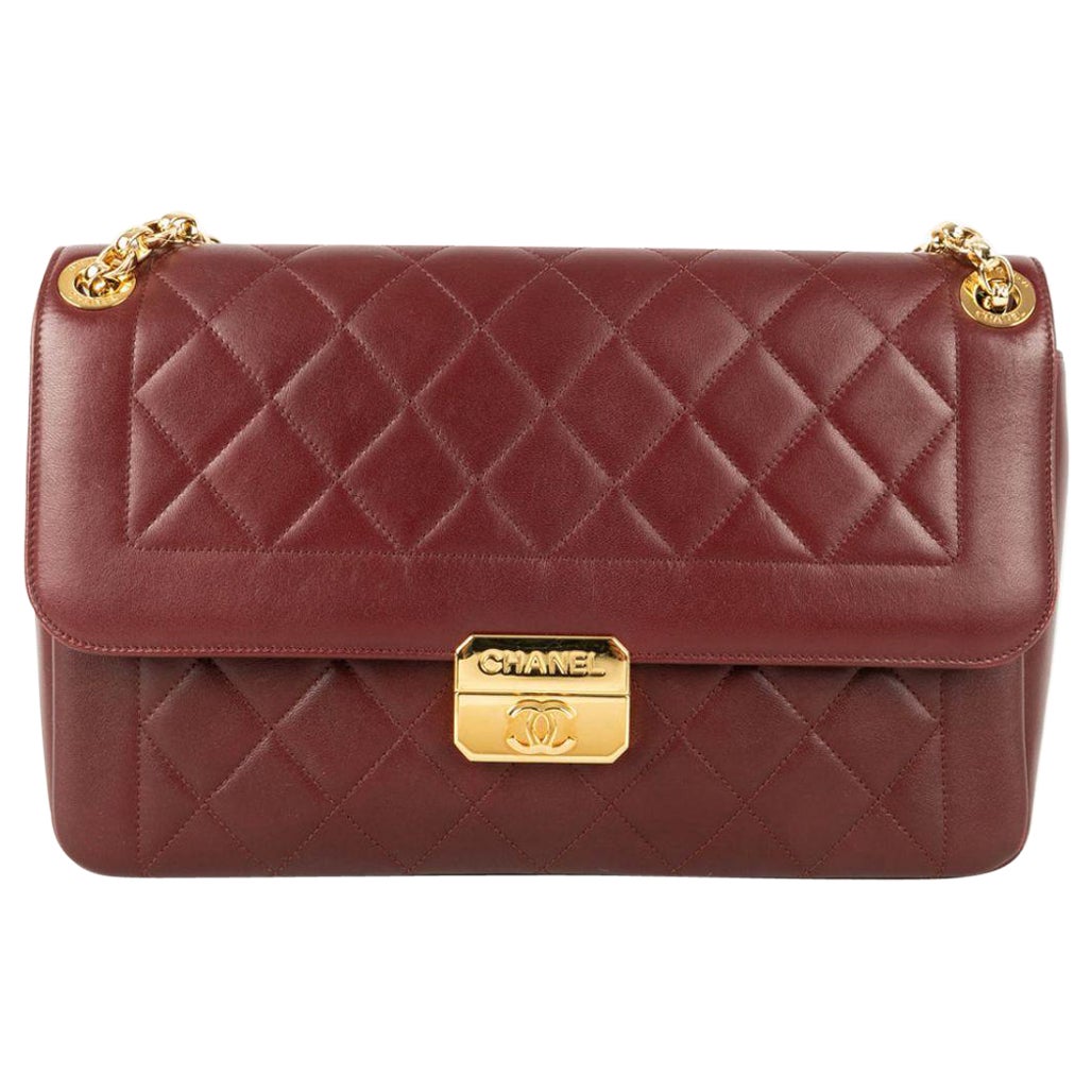 Chanel Burgundy Quilted Leather Bag, 2013/2014 For Sale