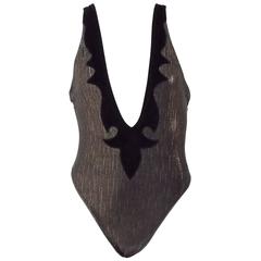 Fendi Black metallic Beachwear Swimwear