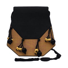 Vintage Christian Dior Black and Yellow Shoulder Bag