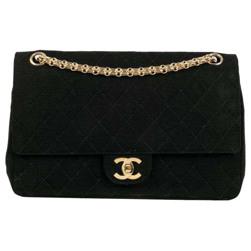 Chanel Black Quilted Jersey Bag For Sale