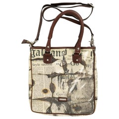 Galliano "Newspaper" Bag in Plastic Canvas and Leather