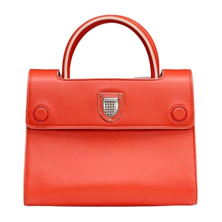 Dior Modern Leather Bag in Orange and White Leather