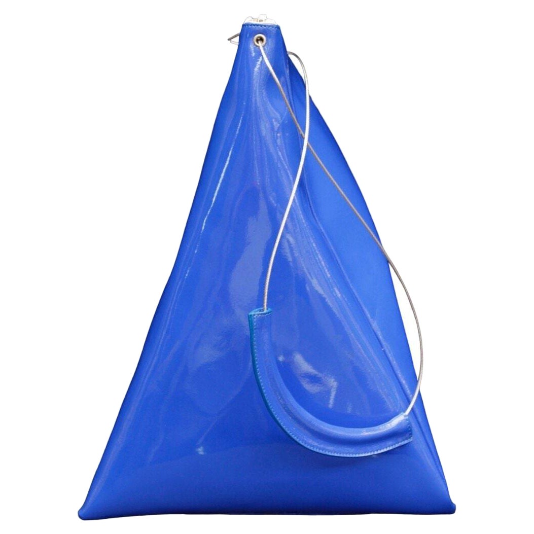 Courrèges Lozenge-Shaped Bag in Blue Vinyl For Sale