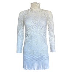 Runway Dolce & Gabbana SS 2010 lace top with fringes size M 