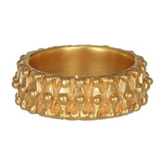 Roman Beaded Ring is handmade of 24ct gold-plated bronze