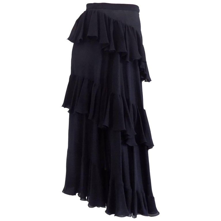 Valentino Rare Black Skirt at 1stDibs