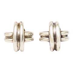 Tiffany Sterling Silver Criss Cross Lever Back Earrings 90's