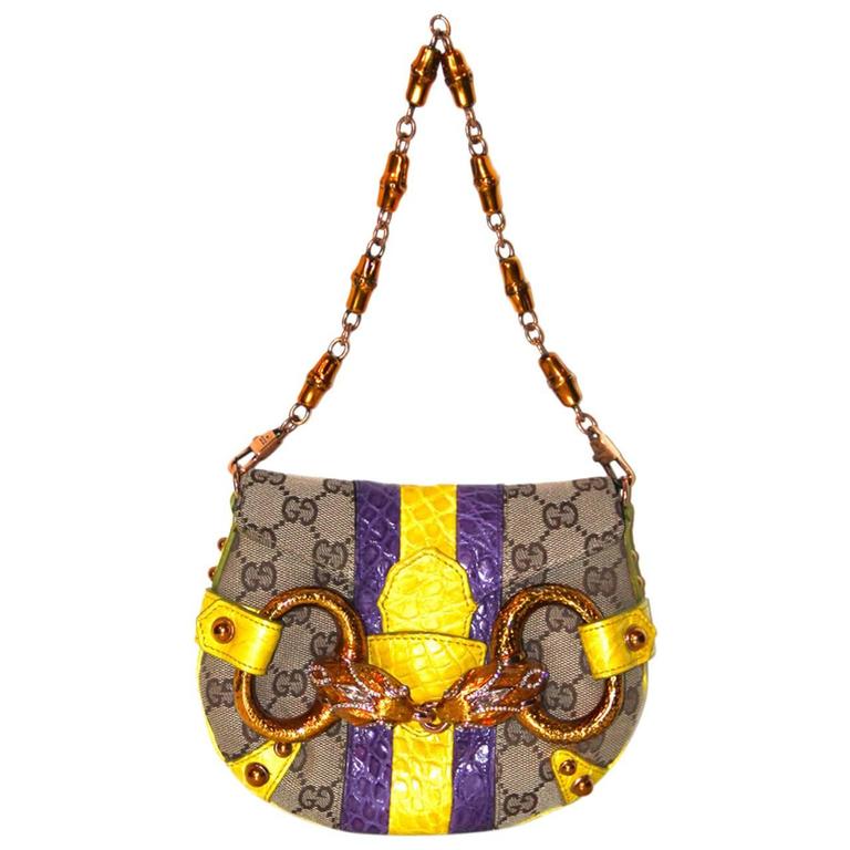 GUCCI Tom Ford Monogram Jeweled Snake Head Bag Limited Edition at 1stdibs