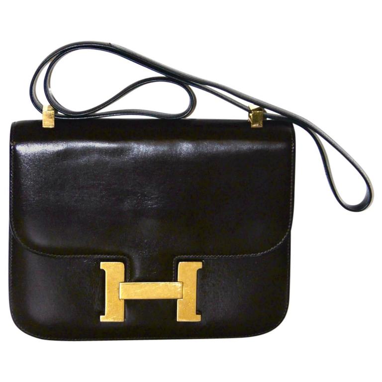 HERMES Constance Vintage Brown Box Leather at 1stDibs