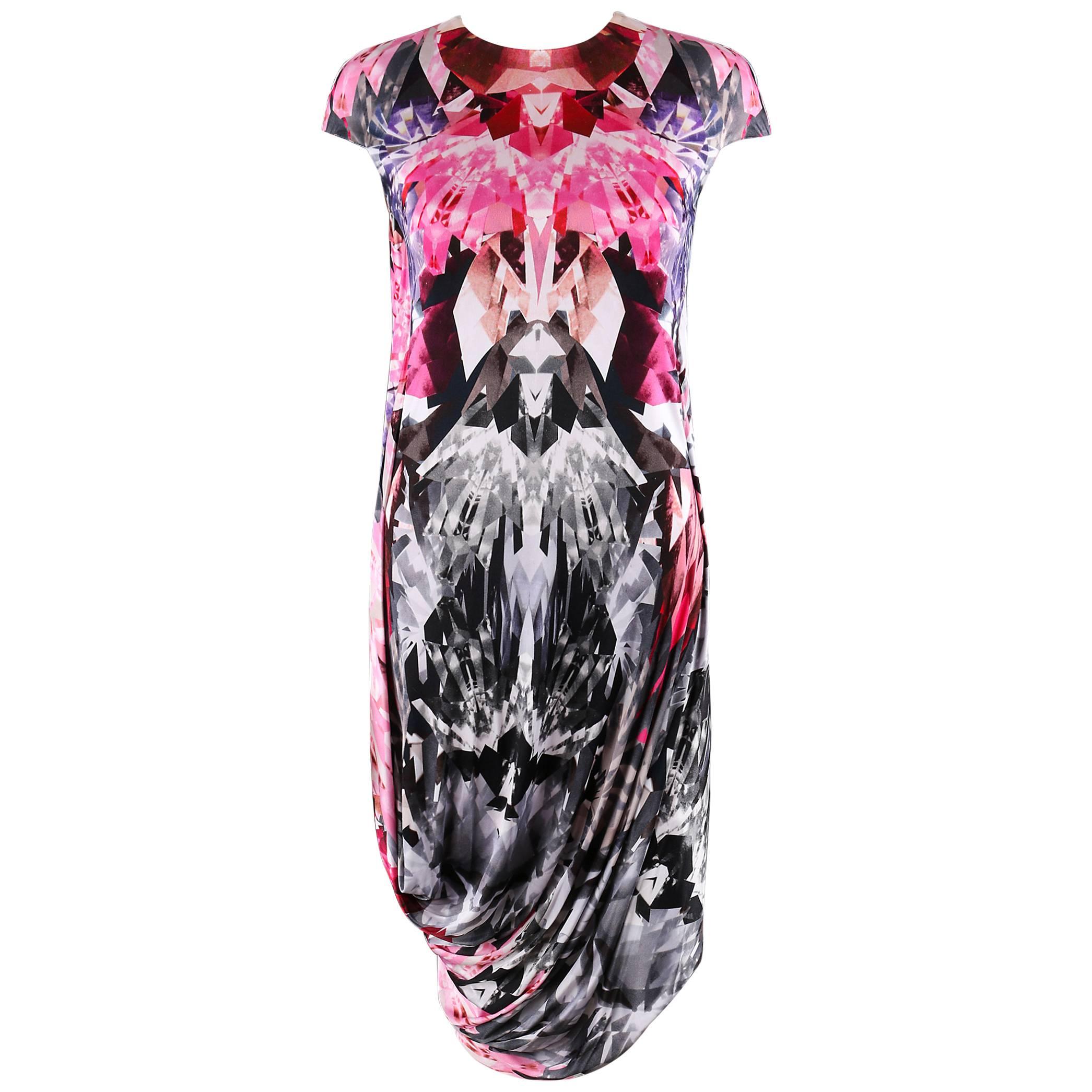 ALEXANDER McQUEEN  S/S 2009 Iconic Crystal Kaleidoscope Print Dress Size 42